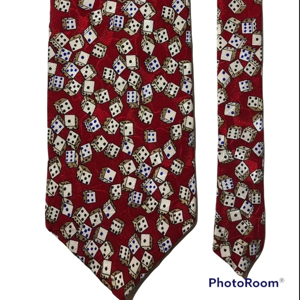 Dice gambling silk tie